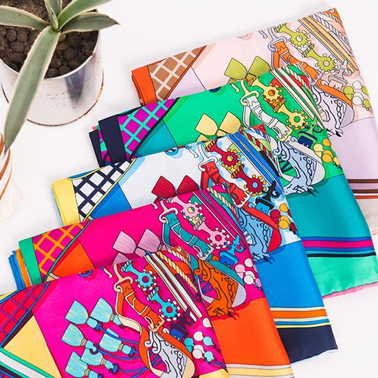 Equestrian Design Silk Scarves