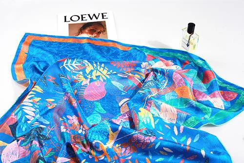 Summer Pure Silk Hair Scarf
